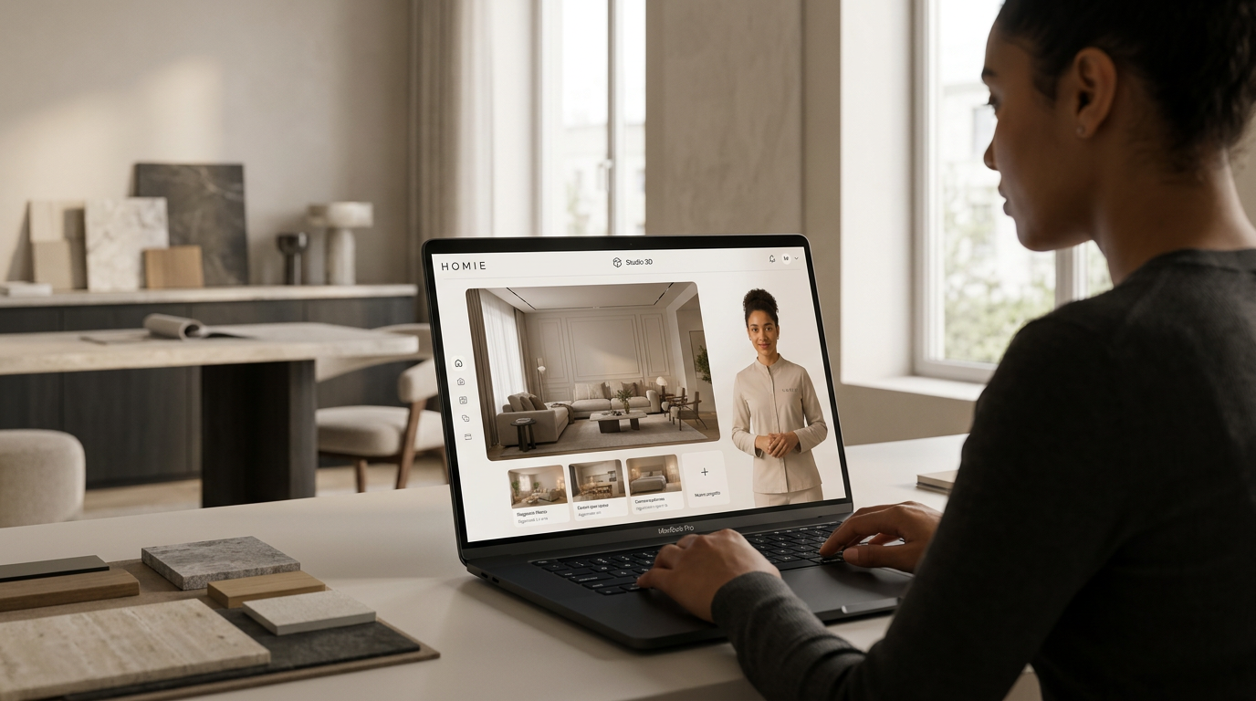 HOMIE AI accompagna una cliente nella progettazione di un interno contemporaneo