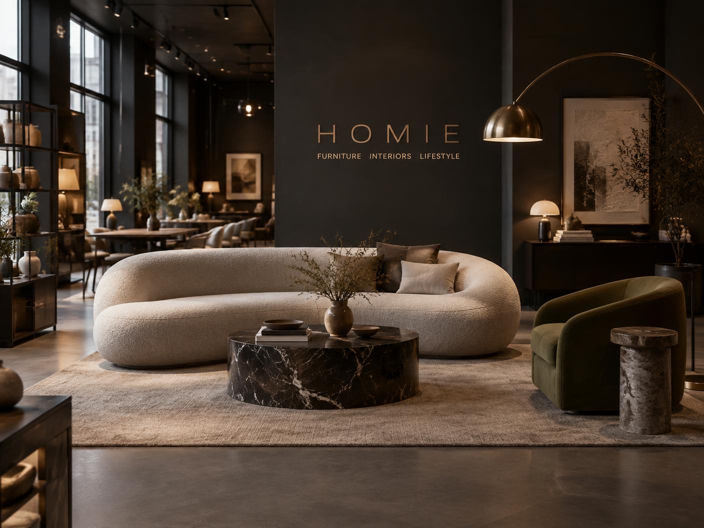 Showroom HOMIE con arredi e complementi di design contemporaneo