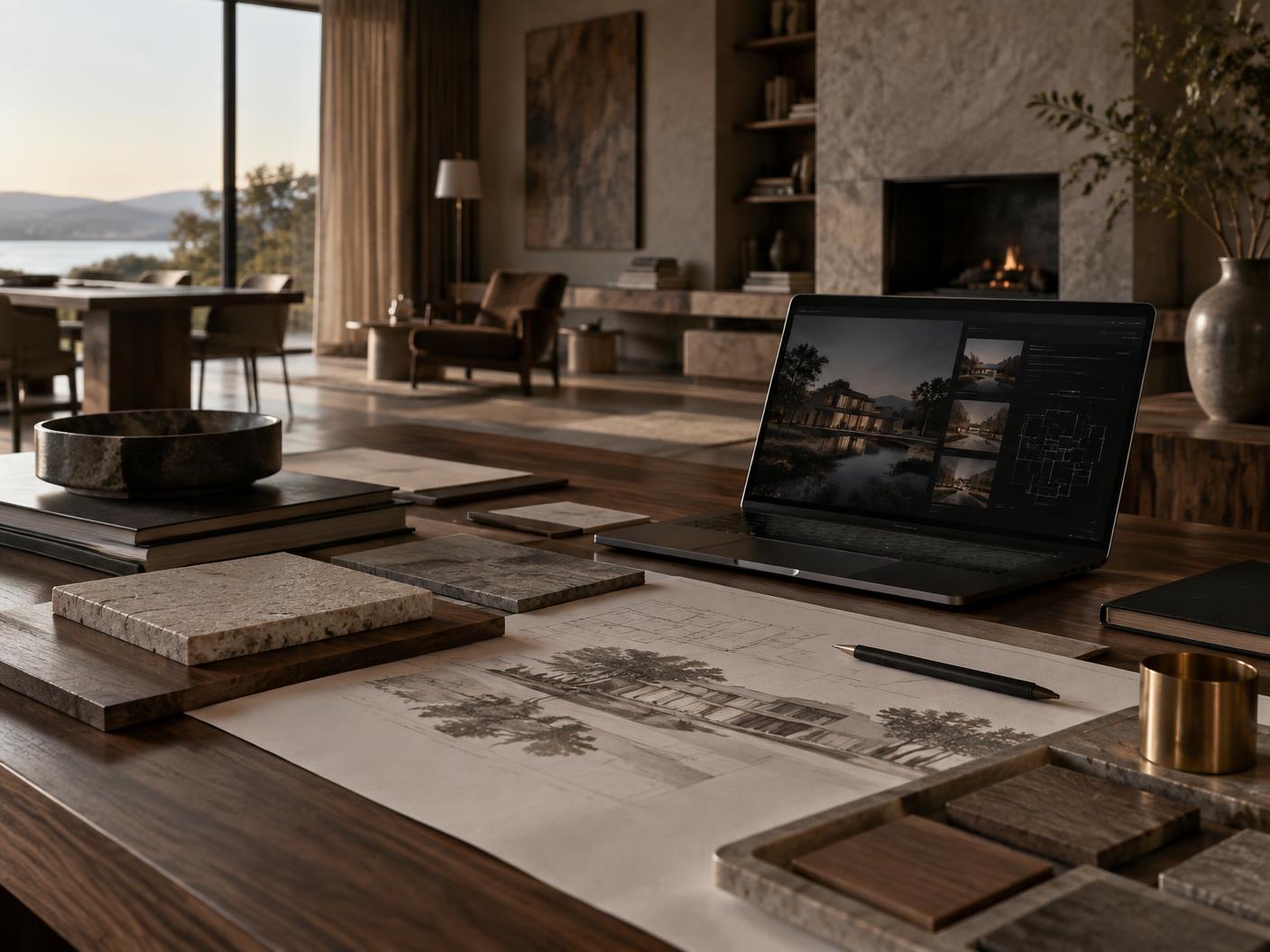 Ambiente di lavoro per un progetto di architettura